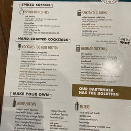 Cocktail menu because that can make or break brunch!
