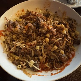 Luca Restaurant - Kushary with beef and sauces mixed in~ - Mediterranean Near Me - Richmond, British Columbia