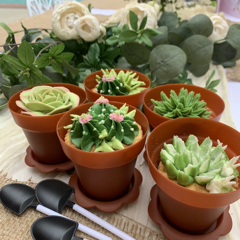 Calabasas Cupcake Bouquets - Cactus cupcakes in pots with shovels - Cupcakes Near Me