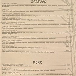 Chong's Restaurant - Menu Page 3