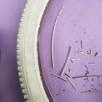 Metropolis Bikes - Brittle tire edge crumbled as inner tube was pulled - Bikes Near Me - North Hollywood, California