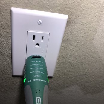LEO Electrical - Leo shows me the outlet is working properly. See the green light? - Electricians Near Me LEO Electrical - Leo shows me the outlet is working properly. See the green light? - Electricians Near Me