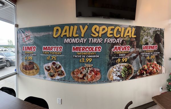 Menu photo 2 El Rey Taco Grill - Riverside March Air Reserve Base, CA