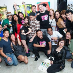 Voxfire Gallery - Opening group shot of "Full Blown 80's" exhibition