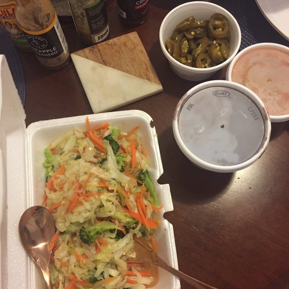 Ordered P5. 1 lb. of Veggies Fajitas...got steamed cabbage and broccoli with no flavor. Ordered P5. 1 lb. of Veggies Fajitas...got steamed cabbage and broccoli with no flavor.
