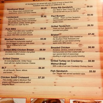 Log House Restaurant - the menu and prices - American Near Me - Argos, Indiana