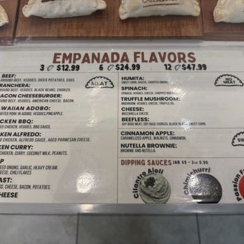 Empanada Factory - Menu as of 7/26/2026 - Empanadas Near Me - Las Vegas, Nevada Empanada Factory - Menu as of 7/26/2026 - Empanadas Near Me - Las Vegas, Nevada