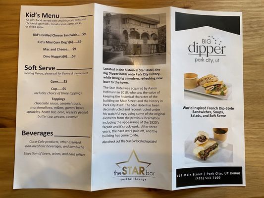 Big Dipper Park City, World Inspired French Dip Sandwiches and Salads by null