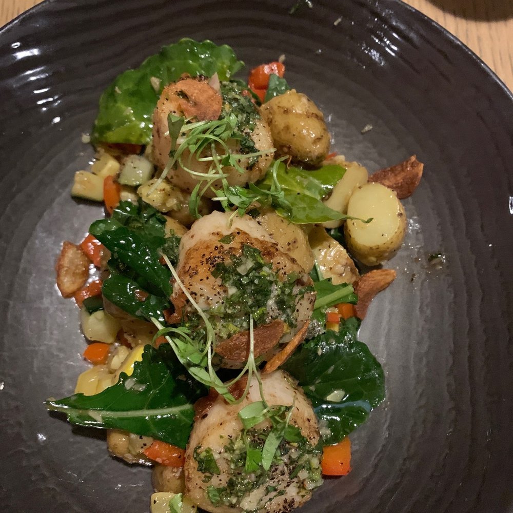 Six - Scallops with potatoes o stead of grains - Cocktail Bars Near Me - Tampa, Florida Six - Scallops with potatoes o stead of grains - Cocktail Bars Near Me - Tampa, Florida
