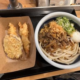 #1 Large with sweet potato and shrimp tempura on the side