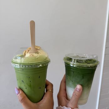 Ceré Tea - Banana Pudding Espanser and matcha latte - Bubble Tea Near Me - Milpitas, California