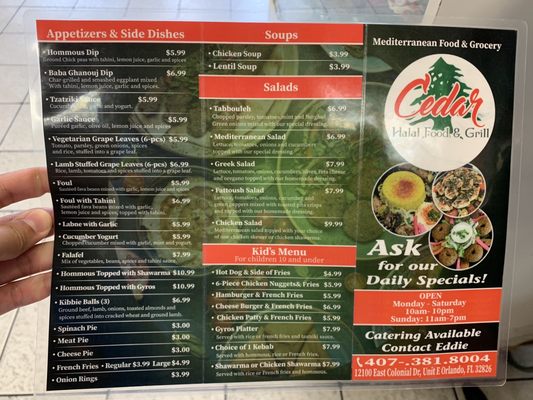 Menu photo 4 Cedar Halal Food & Grill Orlando, FL