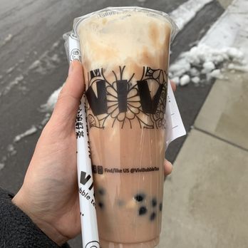 Vivi Bubble Tea - Taro creme brûlée with boba. - Bubble Tea Near Me - Troy, Michigan