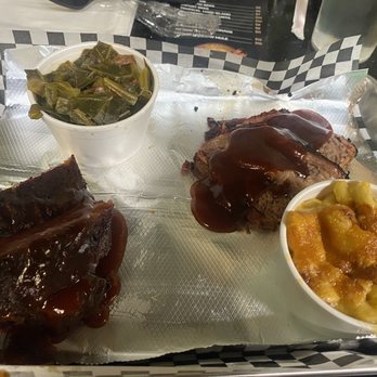 The Wood - 2 Items, 2 Sides Baby Back Ribs Brisket Macaroni & Cheese Collard Greens - Barbeque Near Me - Inglewood, California The Wood - 2 Items, 2 Sides Baby Back Ribs Brisket Macaroni & Cheese Collard Greens - Barbeque Near Me - Inglewood, California