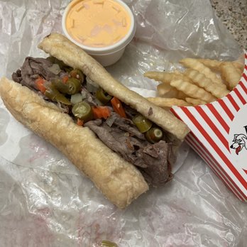 Giordano's - Dipped Italian beef sandwich with spicy giardiniera peppers, I would punch my mother in the mouth for another one of these. - Pizza Near Me - Willowbrook, Illinois Giordano's - Dipped Italian beef sandwich with spicy giardiniera peppers, I would punch my mother in the mouth for another one of these. - Pizza Near Me - Willowbrook, Illinois