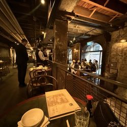 Mr Wong - Dining area. Waiters lined up to quickly welcome and seat guests