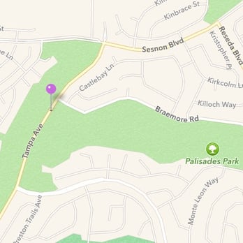 Palisades Park - Approximately where the entrance on Tampa side is. Park on Braemore Rd. - Hiking Near Me Palisades Park - Approximately where the entrance on Tampa side is. Park on Braemore Rd. - Hiking Near Me