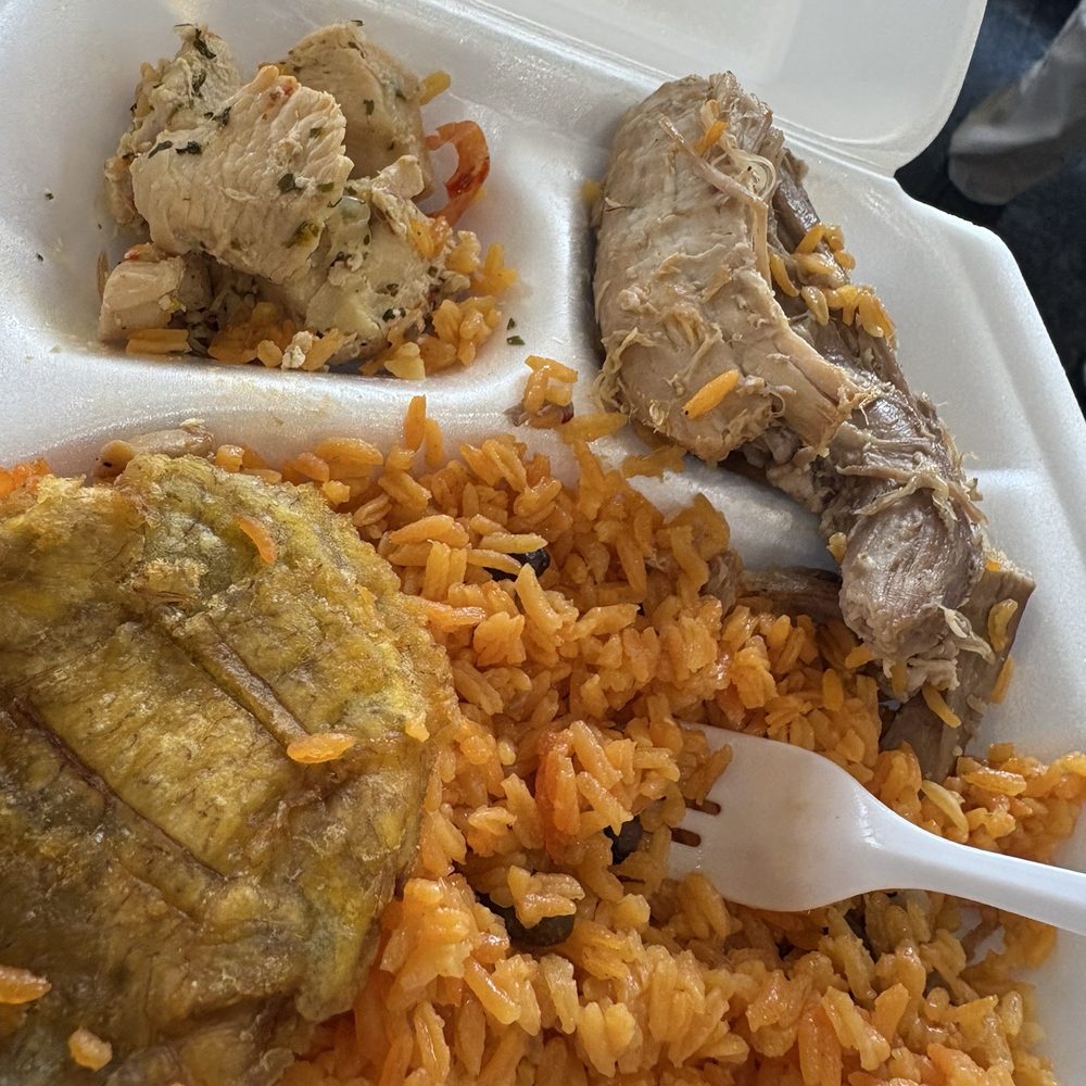 Don't Stay Hungry - Rice, pork, chicken, and fried plantain. - Latin American Near Me - Daleville, Alabama