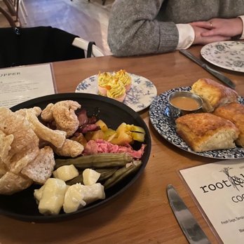 Root & Bone Indianapolis - Drunken Deviled Eggs, Smoky Bacon Board, Grandma Daisy's Angel Biscuits - American Near Me - Indianapolis, Indiana Root & Bone Indianapolis - Drunken Deviled Eggs, Smoky Bacon Board, Grandma Daisy's Angel Biscuits - American Near Me - Indianapolis, Indiana