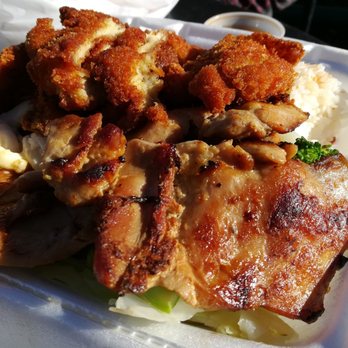 Niu Hawaiian BBQ - Chicken combo plate with BBQ chicken and katsu chicken ($8.59). - Hawaiian Near Me - Redding, California