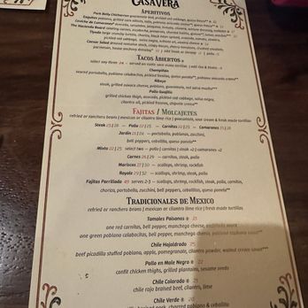 Casa Vera - Menu - Mexican Near Me - Tucson, Arizona