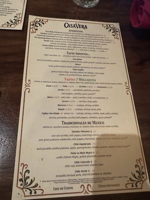 Menu photo 4 Casa Vera Tucson, AZ