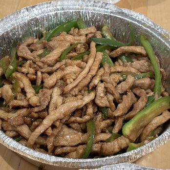 Hong Kong West - Shredded Pork & Green Peppers: required to be at least a little spicy; also small for $20 (in smaller takeout container). - Chinese Near Me - Victoria, British Columbia Hong Kong West - Shredded Pork & Green Peppers: required to be at least a little spicy; also small for $20 (in smaller takeout container). - Chinese Near Me - Victoria, British Columbia