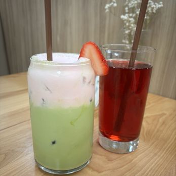 The Breeze Cafe - iced matcha latte & cranberry juice - Breakfast & Brunch Near Me - Newark, California The Breeze Cafe - iced matcha latte & cranberry juice - Breakfast & Brunch Near Me - Newark, California