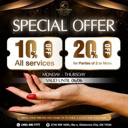 La Fleur Nail Bar - SPECIAL OFFERS
Treat Yourself and Your Besties at Celine Nails Salon!
Get 10% OFF all services!
Or, enjoy 20% OFF for parties