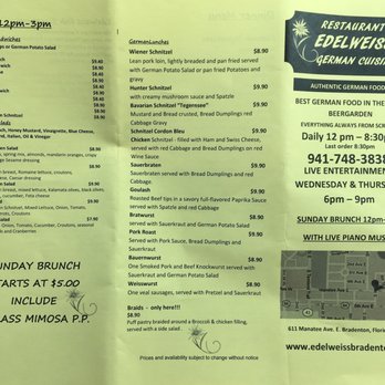Restaurant Edelweiss - German Near Me - Bradenton, Florida Restaurant Edelweiss - German Near Me - Bradenton, Florida