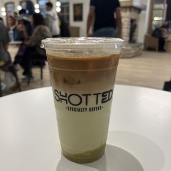 Shotted Specialty Coffee - Iced pistachio latte - Coffee & Tea Near Me - Tysons, Virginia