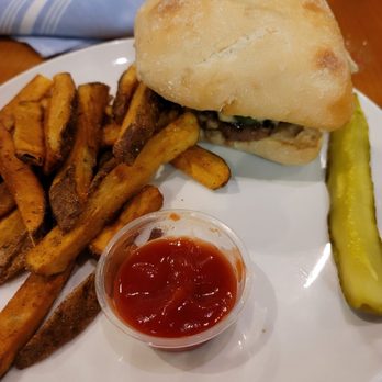 Locals - Beef patty with elberta cheese, onion, jalapenos, and garlic aioli on French buns with fries - New American Near Me - Fairhope, Alabama