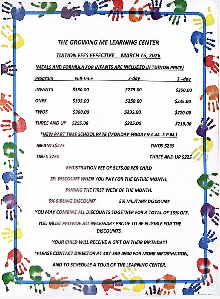 The Growing Me Learning Center - childcare center in Oakland, FL