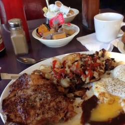 Johnny's Marion Restaurant - Steak' eggs poached soft they get it perfect every day of the week