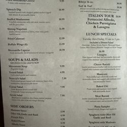 Venecia - Menu