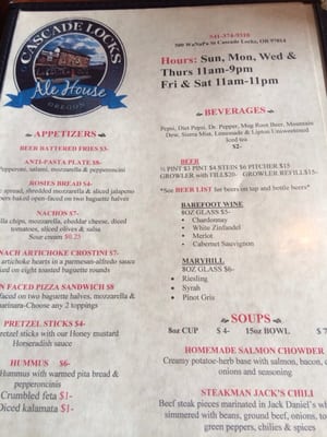 Menu photo 7 Cascade Locks Ale House Cascade Locks, OR