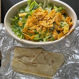Burrito bowl before mixing Burrito bowl before mixing