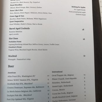 Blue Duck Tavern - (Part of) Drink Menu - New American Near Me - Washington, DC, District of Columbia Blue Duck Tavern - (Part of) Drink Menu - New American Near Me - Washington, DC, District of Columbia