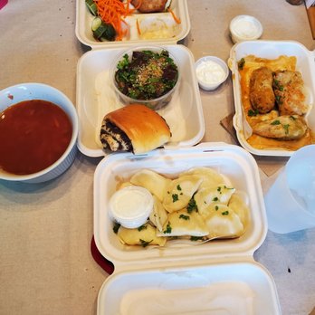 European Foods - Trying the menu at European Foods. Ukrainian dumplings (5/5), spicy carrot salad (5/5), borscht (3/5), poppy butter bread (3/5). - International Grocery Near Me - Seattle, Washington European Foods - Trying the menu at European Foods. Ukrainian dumplings (5/5), spicy carrot salad (5/5), borscht (3/5), poppy butter bread (3/5). - International Grocery Near Me - Seattle, Washington
