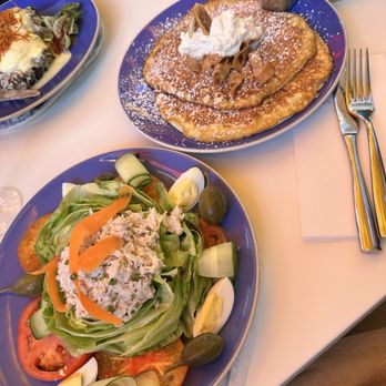 NORMA'S - Crab Louie salad and Light and Lemony Griddle Cakes - Breakfast & Brunch Near Me - Palm Springs, California NORMA'S - Crab Louie salad and Light and Lemony Griddle Cakes - Breakfast & Brunch Near Me - Palm Springs, California
