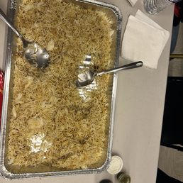 The rice we received with no carrots or raisins as shown in their menu