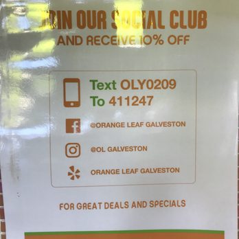 Orange Leaf Frozen Yogurt - Ice Cream & Frozen Yogurt Near Me - Galveston, Texas Orange Leaf Frozen Yogurt - Ice Cream & Frozen Yogurt Near Me - Galveston, Texas