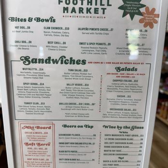 Foothill Market - Lunch Menu - Delis Near Me - Genoa, Nevada