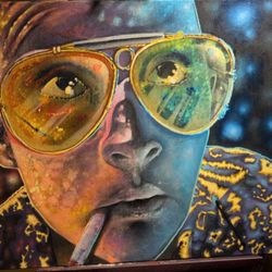 NVS-Ink Art Studio - NvsInk Art Studio - Fear & Loathing - Tripping at the bar - Acrylic Painting on 30 x 24 Canvas