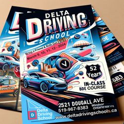 Delta Driving School - Register now for the March Break and get $50 off
March Inclass enrollments are now available.
March 9, 10, 11, 12 - 2024