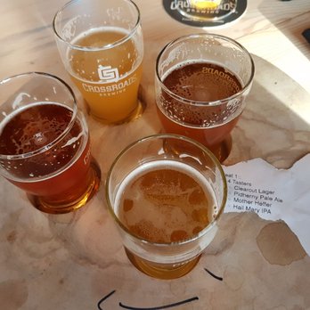 CrossRoads Brewing & Distillery - Four terrific beer samples in this flight at Crossroads Brewing - Brewpubs Near Me - Prince George, British Columbia