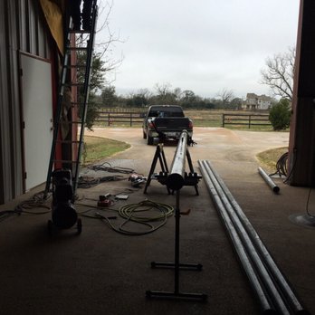 Dimes Welding Services - 13.5' tall 4" pipe support addition to a barn - Metal Fabricators Near Me - Houston, Texas