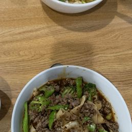 Spicy Cumin Beef noodle, lamb bread soup