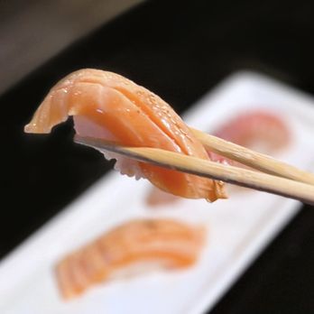 Yume Sushi - Sake Toro Nigiri: Salmon Belly, 2 pc (Reg. $9.97/HH $8) - Sushi Bars Near Me - San Francisco, California Yume Sushi - Sake Toro Nigiri: Salmon Belly, 2 pc (Reg. $9.97/HH $8) - Sushi Bars Near Me - San Francisco, California