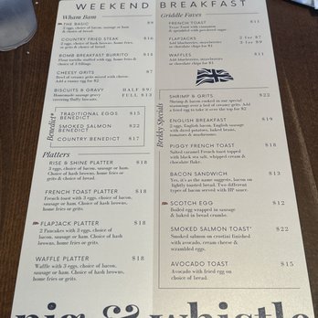 The Pig & Whistle - Brunch menu. - Pubs Near Me - Cocoa Beach, Florida